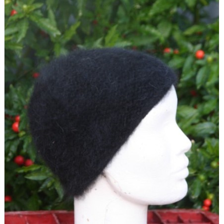 noir 80% angora Bonnet mousse