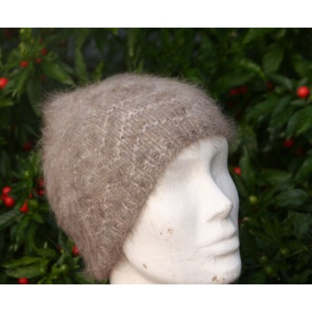 camel-anthracite 100% angora Bonnet vague