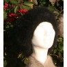 Noir 100% angora Bonnet Fleur