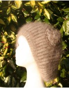 Havane 100% angora Bonnet Fleur