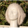 Chiné écru/anthracite 100% angora Bonnet Fleur