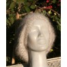 Chiné écru/anthracite 100% angora Bonnet Fleur