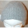 gris chiné 40% angora Bonnet torsade