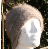 Camel/anthracite 100% angora Bonnet de ville