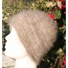 Camel/anthracite 100% angora Bonnet de ville