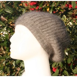 anthracite 100% angora grand bonnet côte