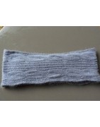 bleu chiné 40% angora Echarpe torsade