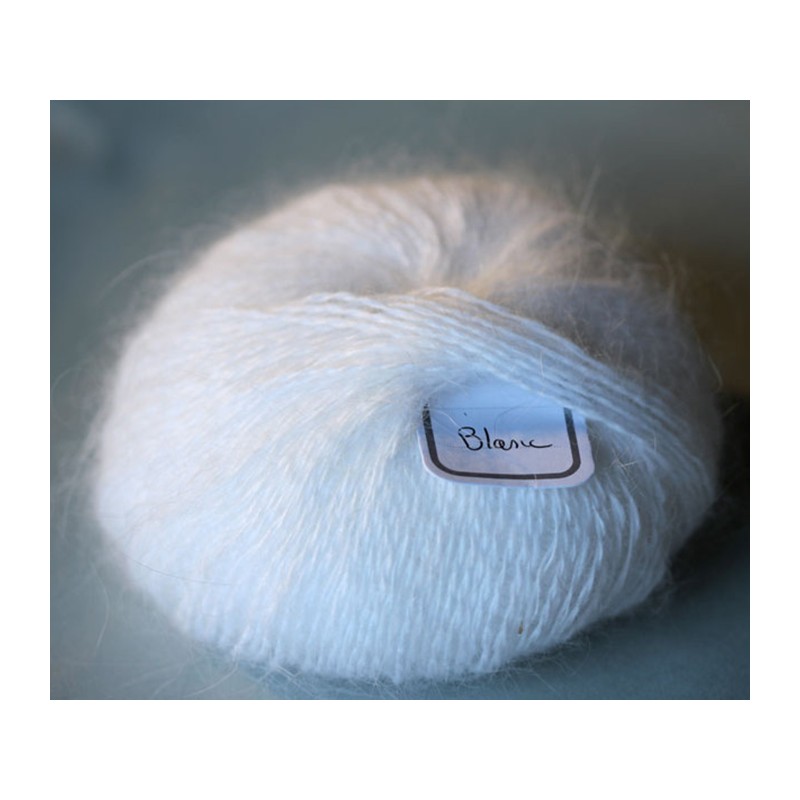Fil à tricoter Blanc, laine blanche
