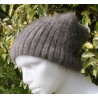 Anthracite 100% angora Bonnet Pompon