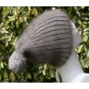 Anthracite 100% angora Bonnet Pompon