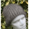 Anthracite 100% angora Bonnet Pompon