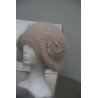 Chiné écru/camel 100% angora Bonnet Fleur