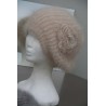 Chiné écru/camel 100% angora Bonnet Fleur