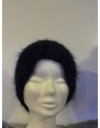 noir 100% angora Bonnet turban