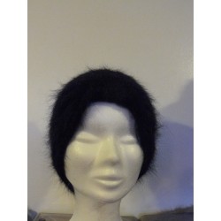 noir 100% angora Bonnet turban