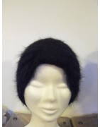 noir 100% angora Bonnet turban