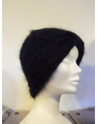 noir 100% angora Bonnet turban