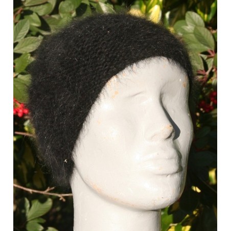 noir 100% angora Bonnet mousse