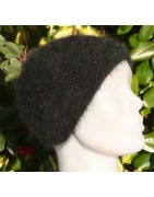 noir 100% angora Bonnet mousse