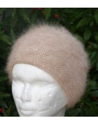 camel 100% angora Bonnet mousse