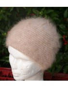 camel 100% angora Bonnet mousse