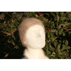 camel-anthracite 100% angora mini toque