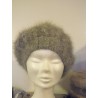 chiné camel/anthracite 100% angora Béret