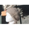 chiné camel/anthracite 100% angora Béret