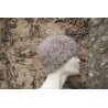 chiné écru/châtaigne 80% angora  bonnet jersey