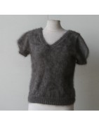 anthracite 100% angora petit pull T.3