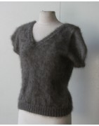 anthracite 100% angora petit pull T.3