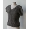 anthracite 100% angora petit pull T.3