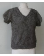 anthracite 100% angora petit pull T.3