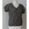 anthracite 100% angora petit pull T.3