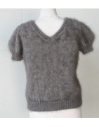 anthracite 100% angora petit pull T.3