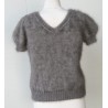 anthracite 100% angora petit pull T.3