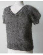 anthracite 100% angora petit pull T.3