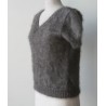 anthracite 100% angora petit pull T.3