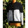 noir - chiné 80% angora veste fantaisie T. 3