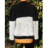 noir - chiné 80% angora veste fantaisie T. 3