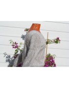 chiné écru-anthracite 100% angora petit pull T.3