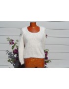 écru-100% angora  pull T.2