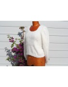 écru-100% angora  pull T.2