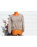 chiné camel-anthracite 100% angora  pull T.2