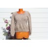 chiné camel-anthracite 100% angora  pull T.2