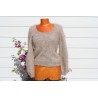 chiné camel-anthracite 100% angora  pull T.2