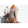 chiné camel-anthracite 100% angora  pull T.2