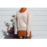 chiné écru-camel 100% angora  pull T.2