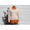 chiné écru-camel 100% angora  pull T.2