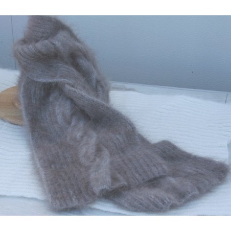 havane 100% angora Echarpe torsade